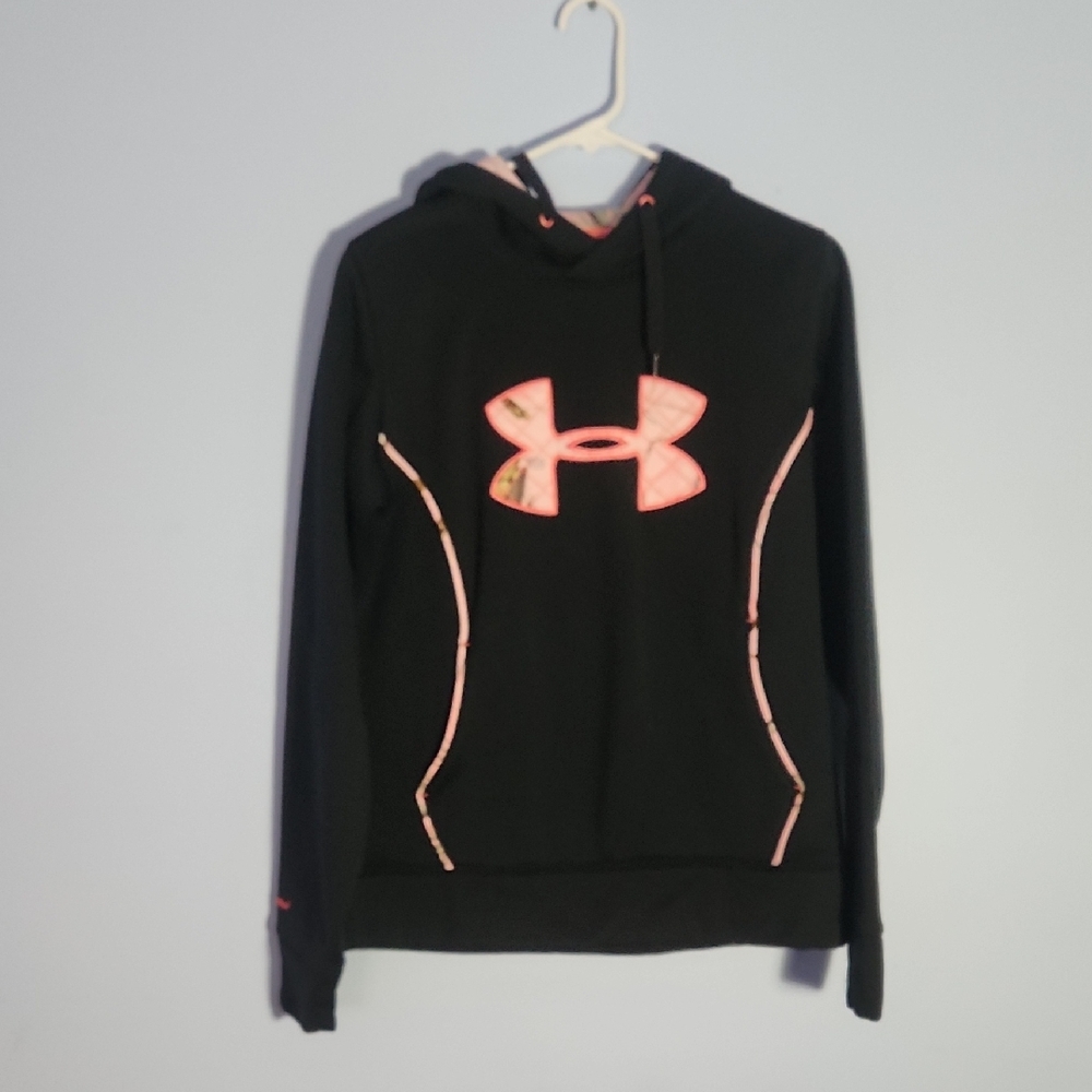 Under Armour Black Hoodie with Pink Camo Logo